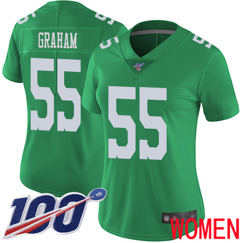 Women Philadelphia Eagles #55 Brandon Graham Limited Green Rush Vapor Untouchable NFL Jersey 100th->nfl t-shirts->Sports Accessory